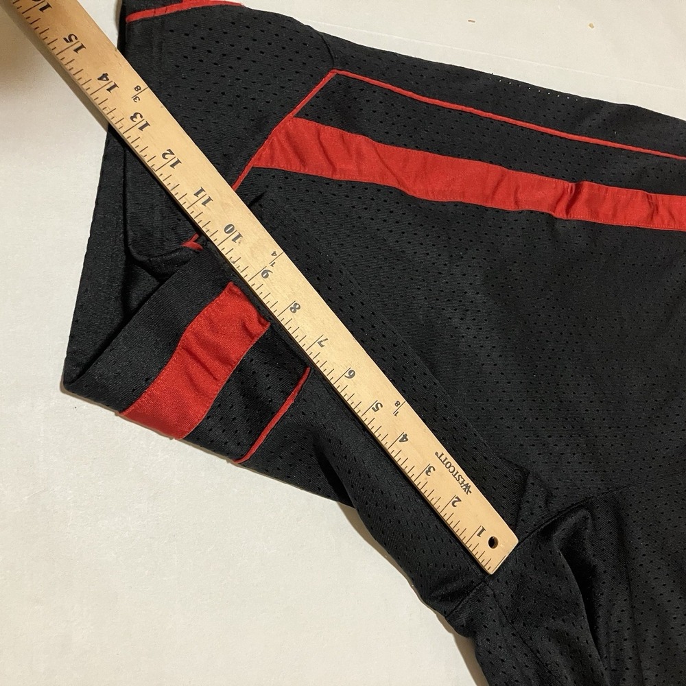 Vintage Y2K Silver Tag Nike Basketball Shorts Black & Red Mens dazzle Medium - Picture 5 of 6